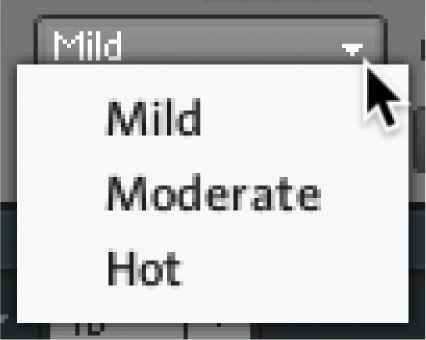 An expanded dropdown menu.