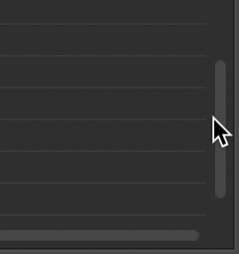 Close view of a scroll indicator, highlighted by hovering over it with the mouse.