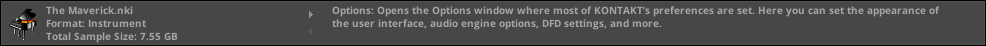 The Kontakt Info pane.