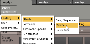The drop-down menu for preset scripts.