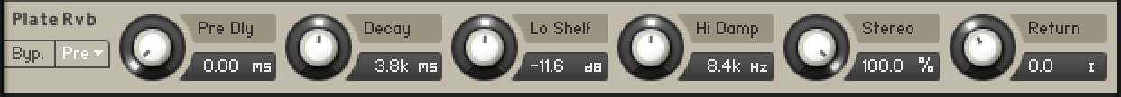 The Plate Reverb effect interface.