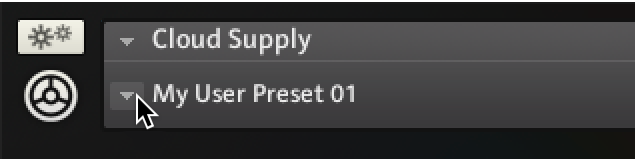 The left side of the snapshot menu. The cursor is hovering over the snapshot dropdown menu.