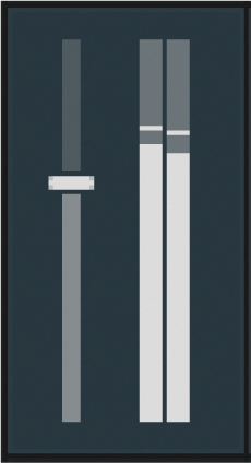 A vertical volume meeter.