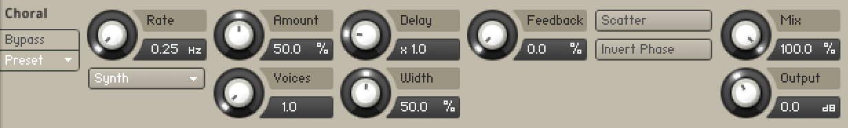 The Choral effect interface.