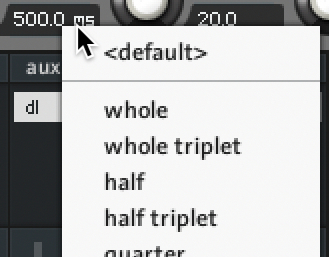 The sync tempo menu.