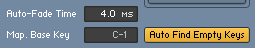 The automapping parameters of the Sync / Slice tab.