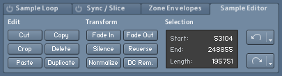 The Sample Editor tab.
