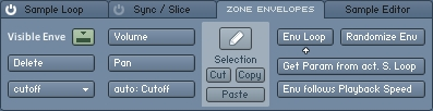 The Zone Envelope tab.