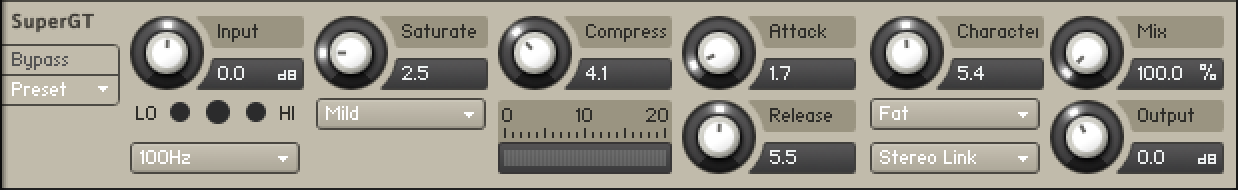 The Supercharger GT effect interface.