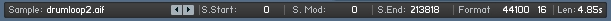 The Status Bar of the Wave Editor.