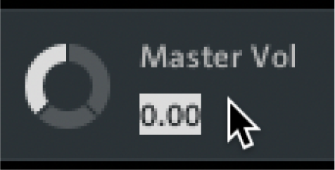 A value field displaying Kontakt player's master volume.