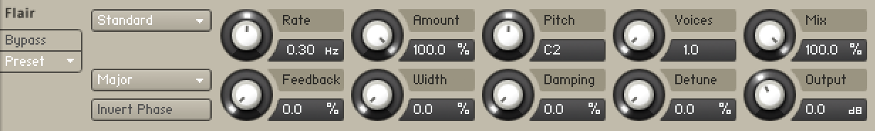 The Flair effect interface.
