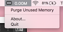 The Kontakt Memory Server utility in the OSX system menu bar, expanded.