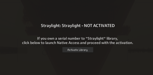 The error message for non activated libraries.