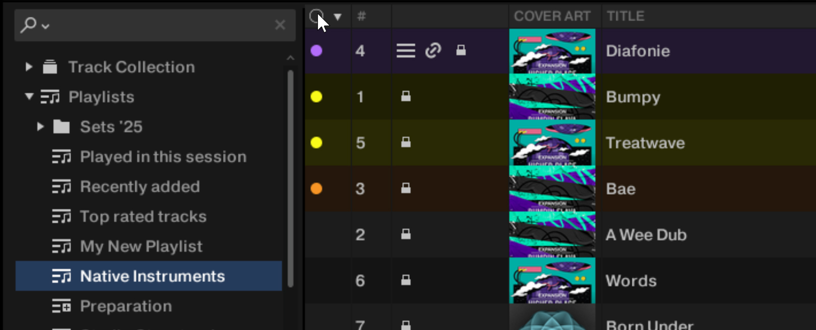 TPlay4_Browser-TrackList-SortingByColor.jpg